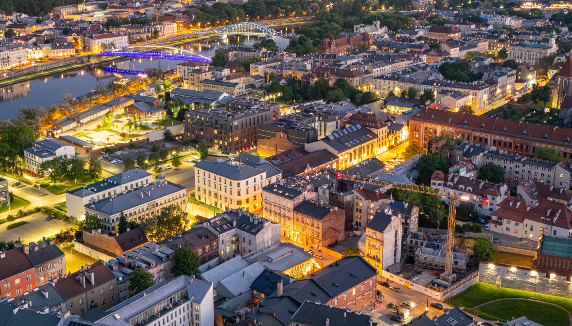 Kraków z lotu ptaka — Wawel i Wisła